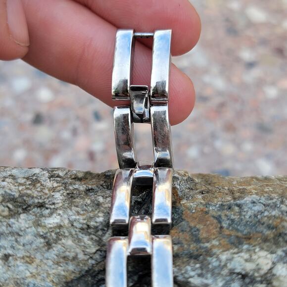 Vintage Watches Fossil F2 ES-9094 Blue Dial Women's Link Bracelet Watch - Picture 9 of 10